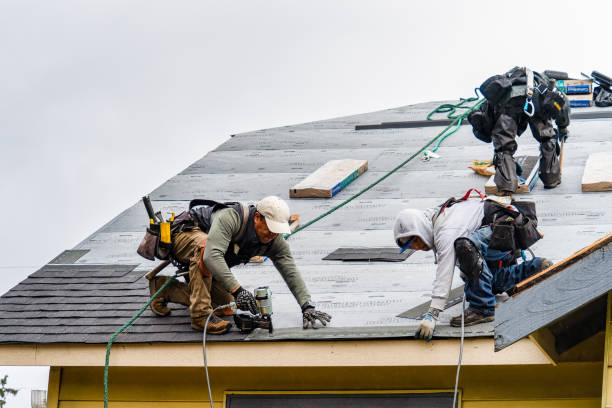 Professional Gutter Installation technician working in Union City, OK